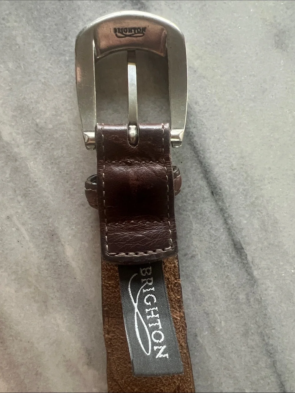 Brighton Brown Leather Belt with Multicolor Beading